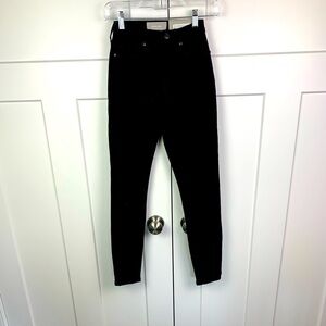 NWT Everlane Size 23 Curvy High Rise Skinny Jean Black Stretch